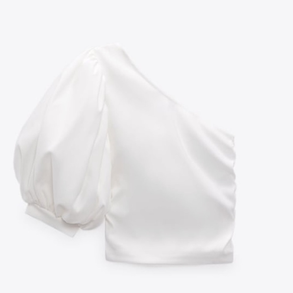 Zara NWT asymmetric ruched top